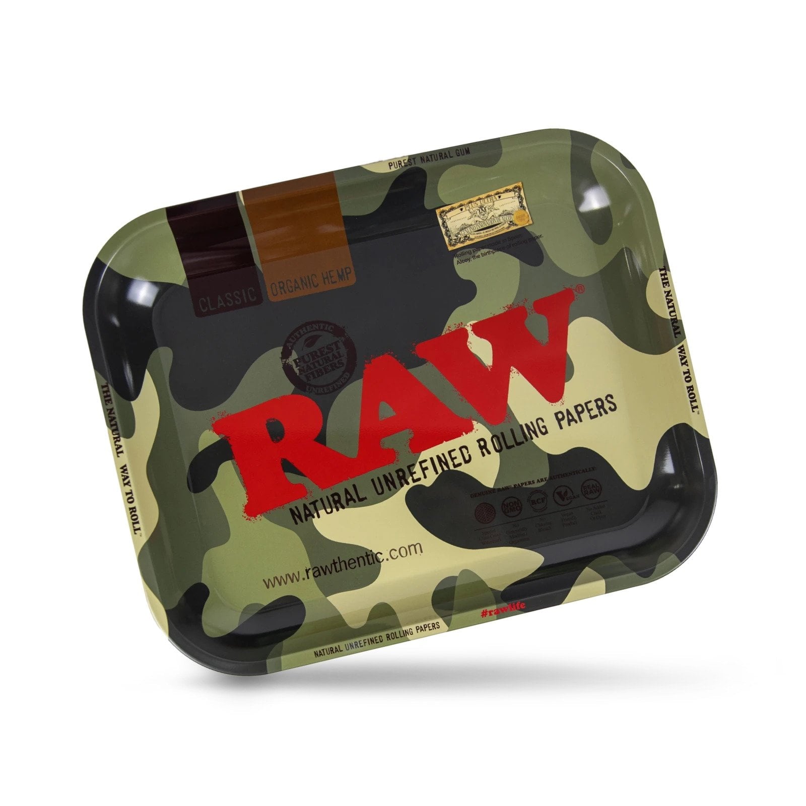 Grand plateau à roulettes en métal RAW Camo Army