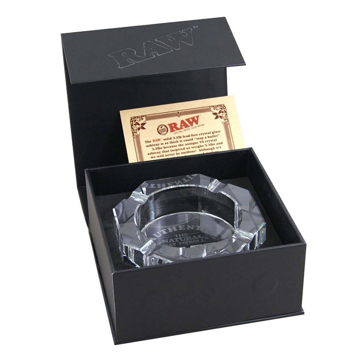 Cendrier en cristal sans plomb RAW + coffret cadeau