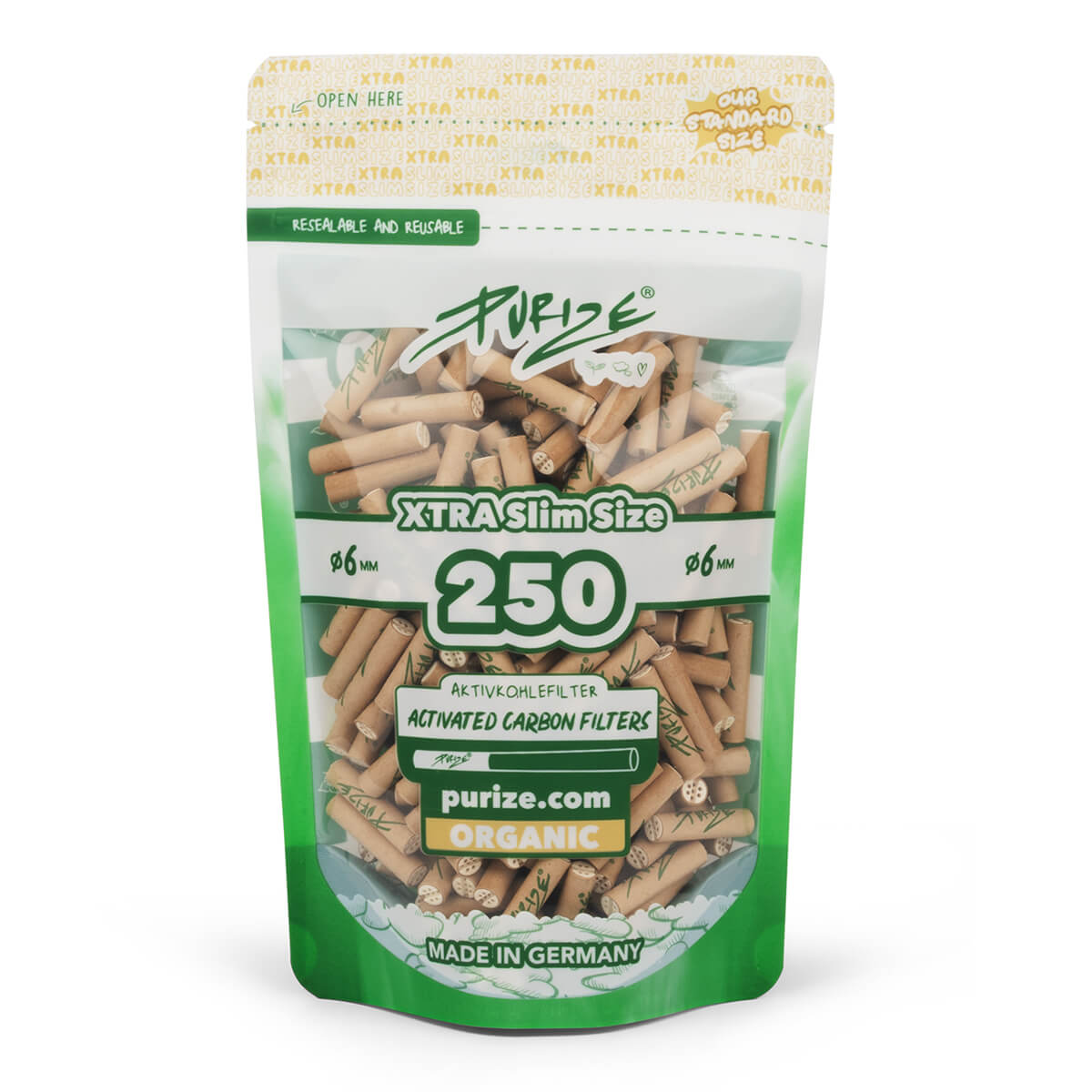 250 filtres PURIZE XTRA Slim Size