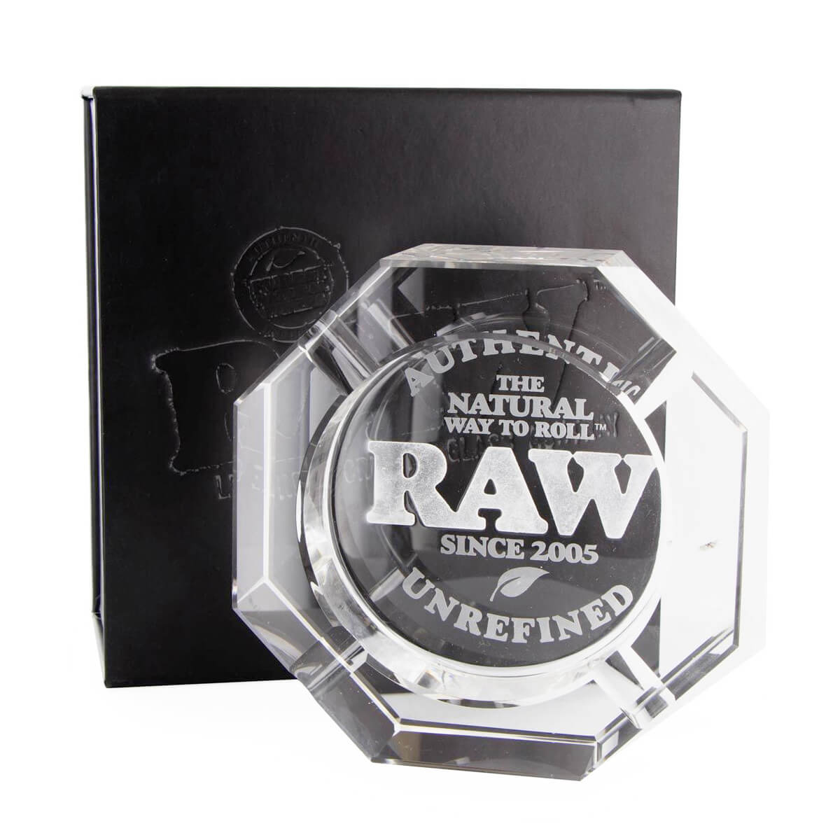 Cendrier en cristal sans plomb RAW + coffret cadeau